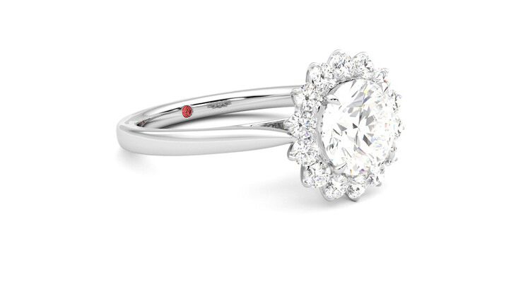 Taylor & Hart Lyra Round Engagement Ring 360 degree image 6