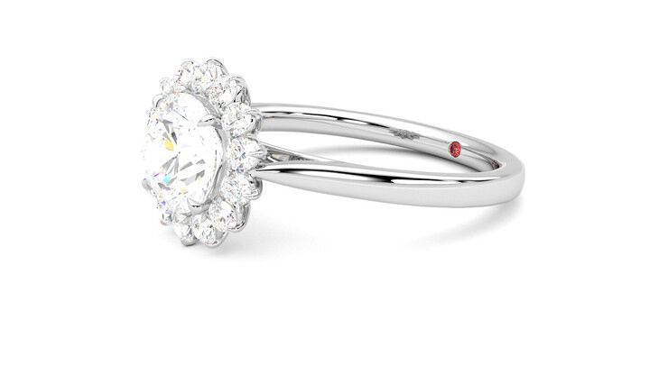 Taylor & Hart Lyra Round Engagement Ring 360 degree image 23