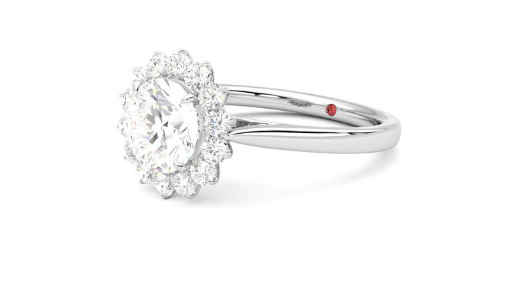Taylor & Hart Lyra Round Engagement Ring 360 degree image 24