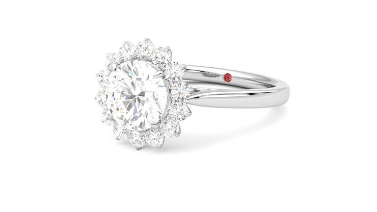 Taylor & Hart Lyra Round Engagement Ring 360 degree image 25