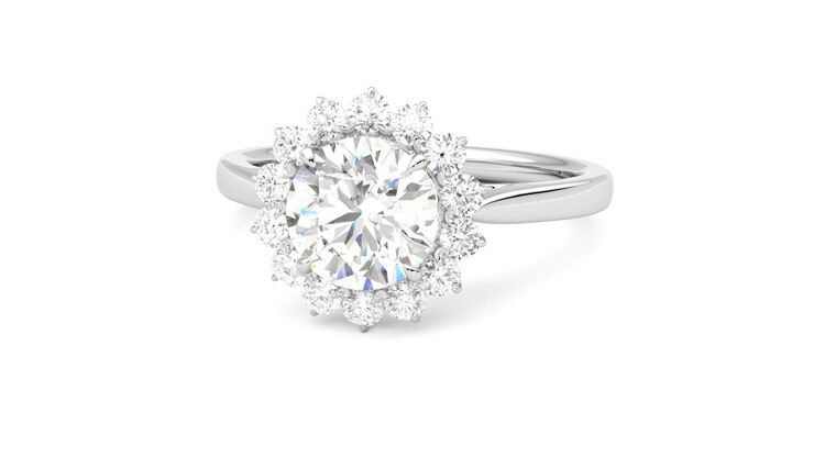 Taylor & Hart Lyra Round Engagement Ring 360 degree image 27