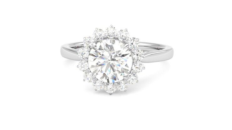 Taylor & Hart Lyra Round Engagement Ring 360 degree image 28