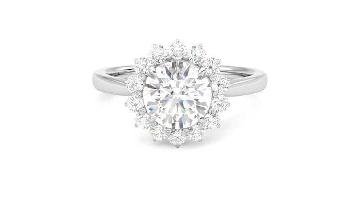 Taylor & Hart Lyra Round Engagement Ring 360 degree image 29
