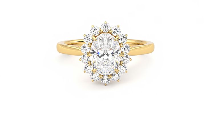 Taylor & Hart Lyra Oval Engagement Ring 360 degree image 0