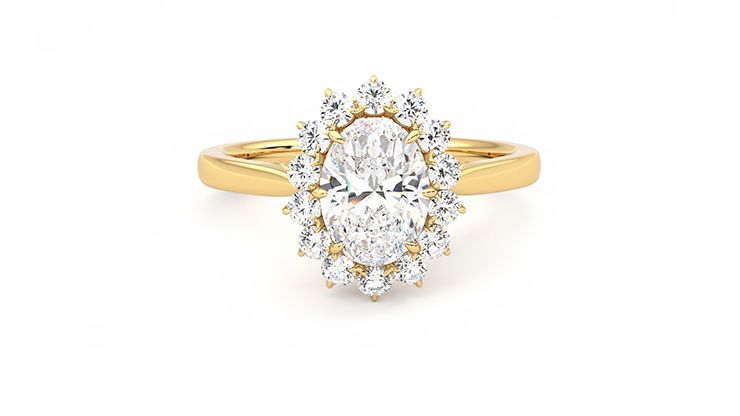 Taylor & Hart Lyra Oval Engagement Ring 360 degree image 1
