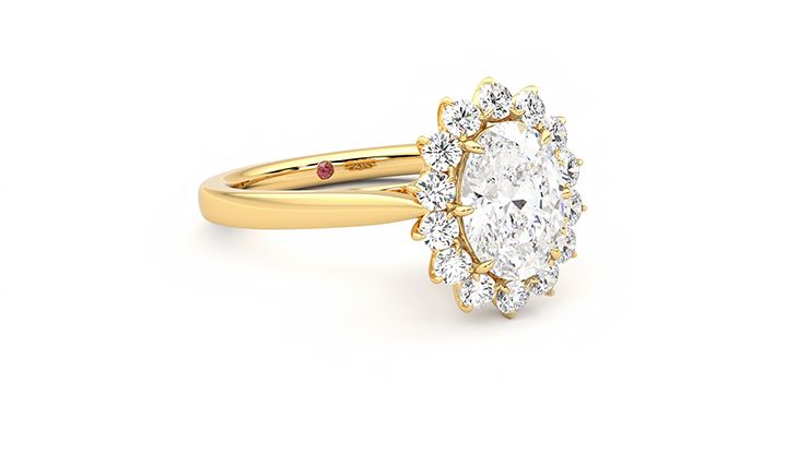 Taylor & Hart Lyra Oval Engagement Ring 360 degree image 5