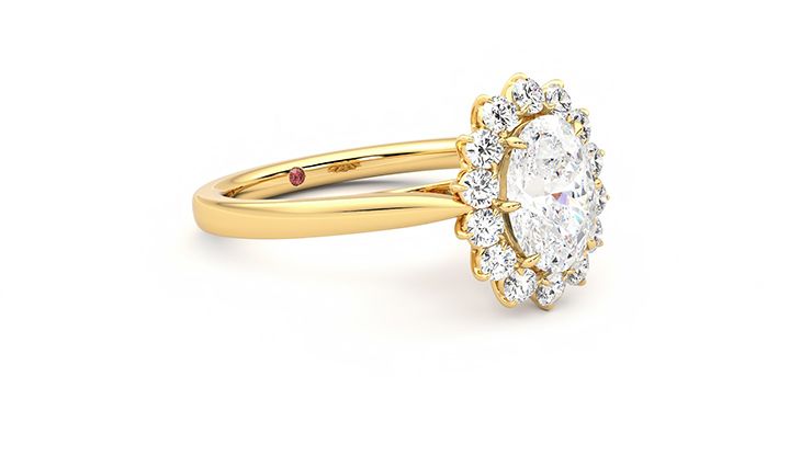 Taylor & Hart Lyra Oval Engagement Ring 360 degree image 6