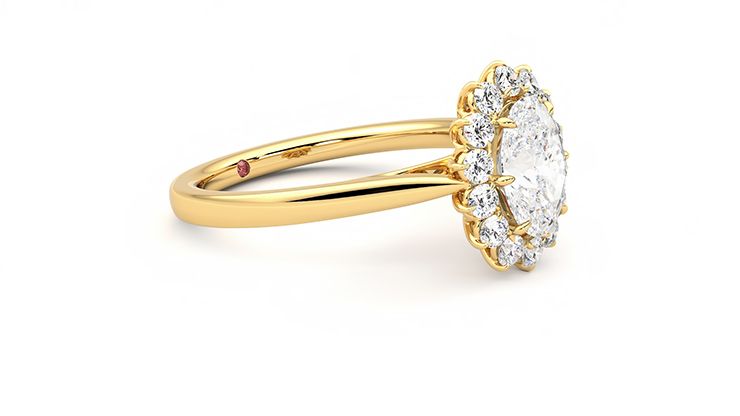 Taylor & Hart Lyra Oval Engagement Ring 360 degree image 7