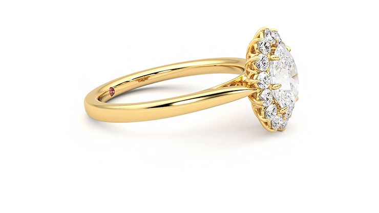 Taylor & Hart Lyra Oval Engagement Ring 360 degree image 8
