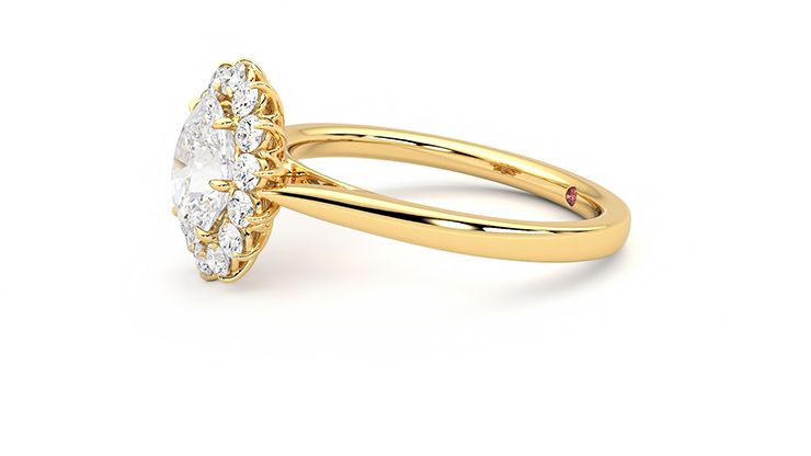 Taylor & Hart Lyra Oval Engagement Ring 360 degree image 22