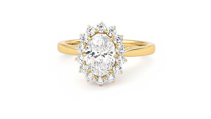 Taylor & Hart Lyra Oval Engagement Ring 360 degree image 28