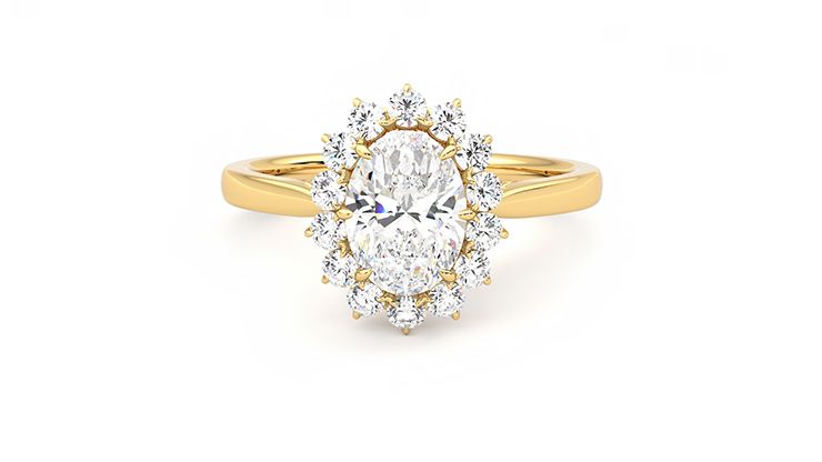 Taylor & Hart Lyra Oval Engagement Ring 360 degree image 29