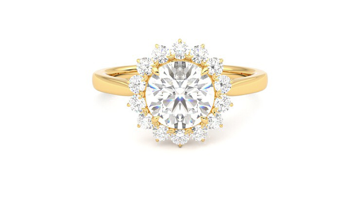 Taylor & Hart Lyra Round Engagement Ring 360 degree image 0