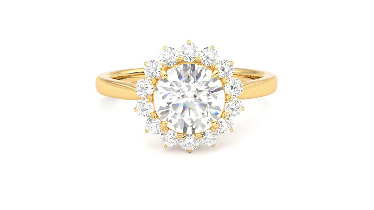 Taylor & Hart Lyra Round Engagement Ring 360 degree image 1