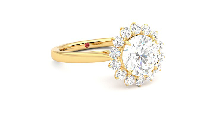Taylor & Hart Lyra Round Engagement Ring 360 degree image 5