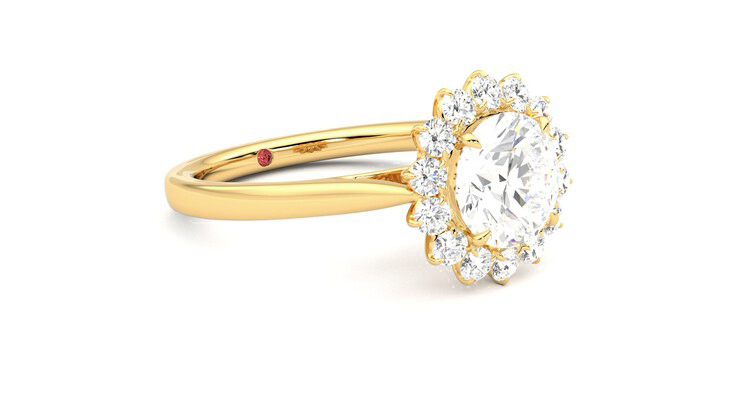 Taylor & Hart Lyra Round Engagement Ring 360 degree image 6