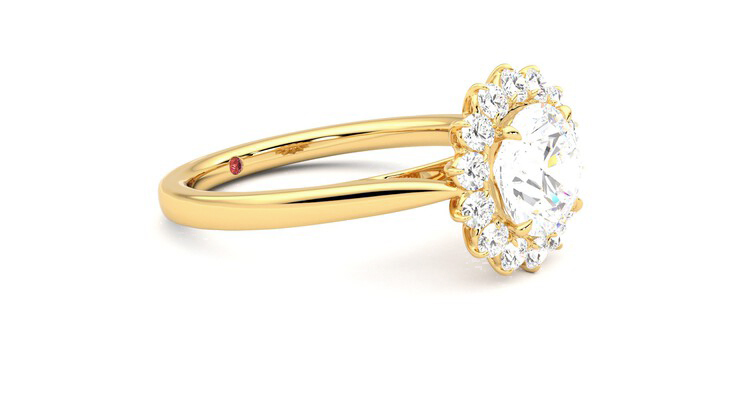 Taylor & Hart Lyra Round Engagement Ring 360 degree image 7