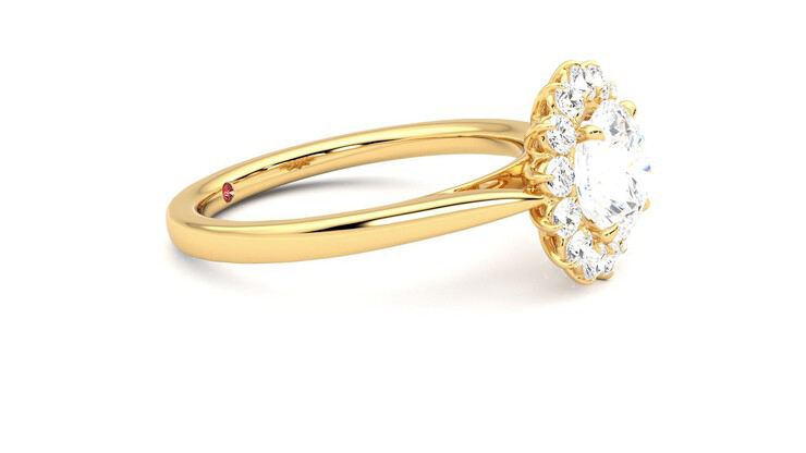 Taylor & Hart Lyra Round Engagement Ring 360 degree image 8