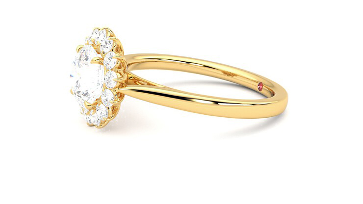 Taylor & Hart Lyra Round Engagement Ring 360 degree image 22