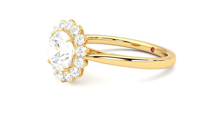 Taylor & Hart Lyra Round Engagement Ring 360 degree image 23