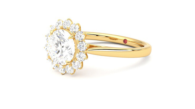 Taylor & Hart Lyra Round Engagement Ring 360 degree image 24