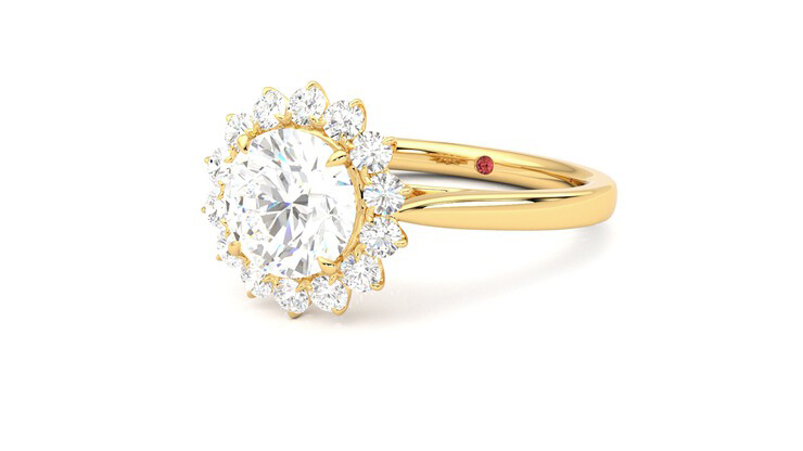 Taylor & Hart Lyra Round Engagement Ring 360 degree image 25