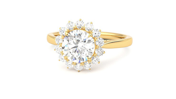 Taylor & Hart Lyra Round Engagement Ring 360 degree image 27