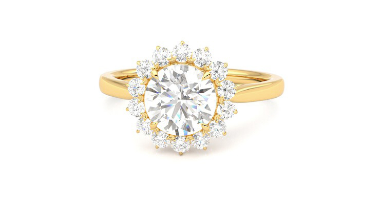 Taylor & Hart Lyra Round Engagement Ring 360 degree image 28