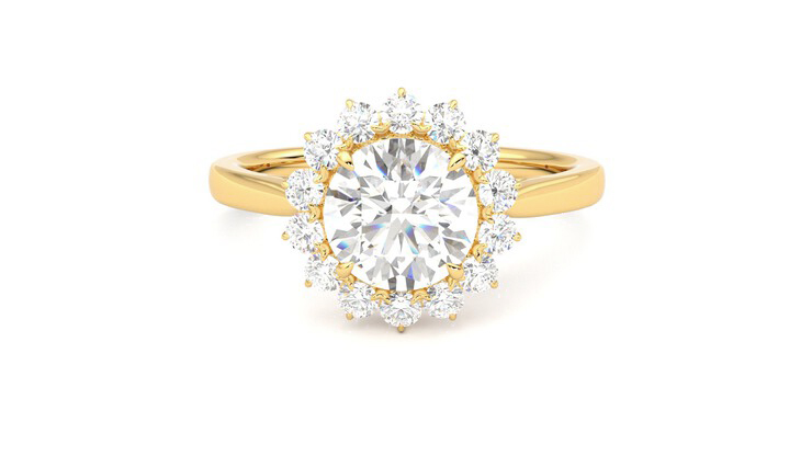 Taylor & Hart Lyra Round Engagement Ring 360 degree image 29