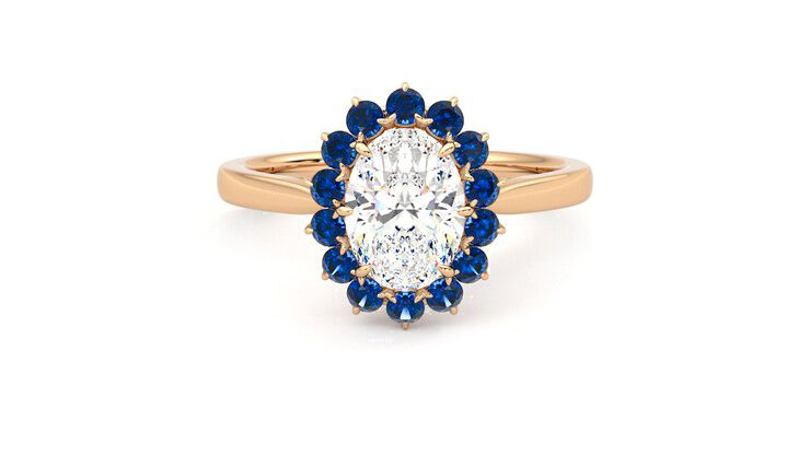 Taylor & Hart Lyra Oval Engagement Ring 360 degree image 0