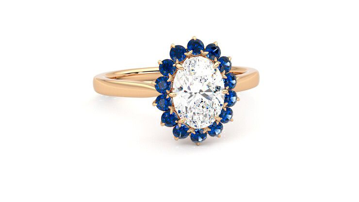 Taylor & Hart Lyra Oval Engagement Ring 360 degree image 3