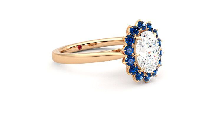 Taylor & Hart Lyra Oval Engagement Ring 360 degree image 6