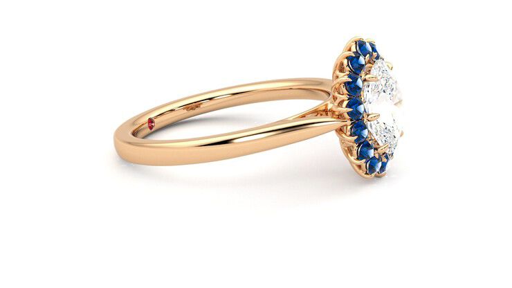 Taylor & Hart Lyra Oval Engagement Ring 360 degree image 8