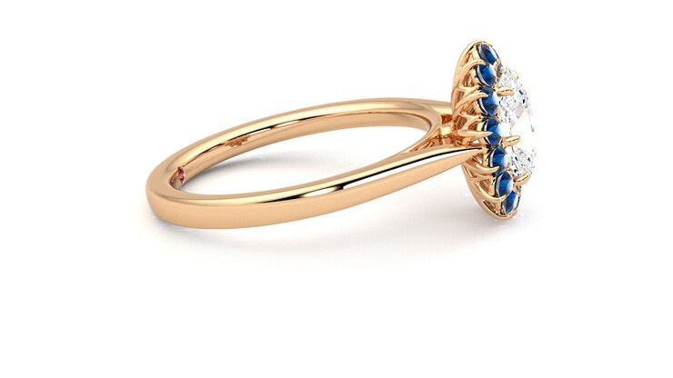 Taylor & Hart Lyra Oval Engagement Ring 360 degree image 9