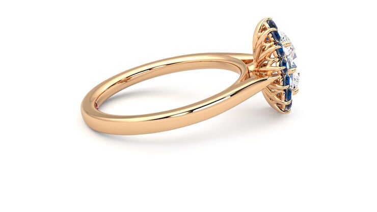 Taylor & Hart Lyra Oval Engagement Ring 360 degree image 10