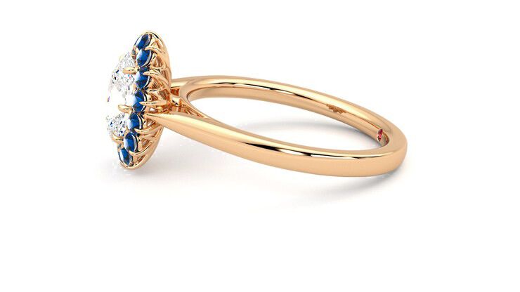 Taylor & Hart Lyra Oval Engagement Ring 360 degree image 21