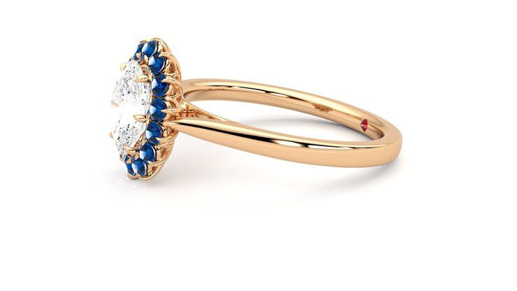 Taylor & Hart Lyra Oval Engagement Ring 360 degree image 22