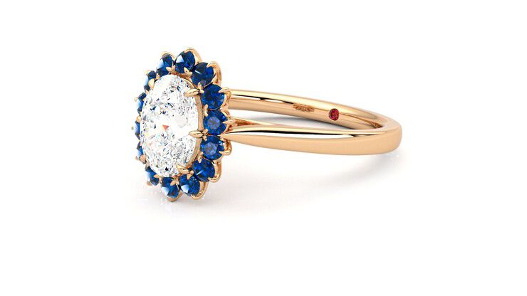 Taylor & Hart Lyra Oval Engagement Ring 360 degree image 24