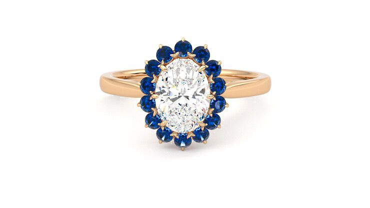 Taylor & Hart Lyra Oval Engagement Ring 360 degree image 29