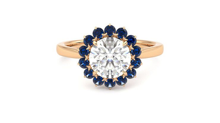 Taylor & Hart Lyra Round Engagement Ring 360 degree image 0
