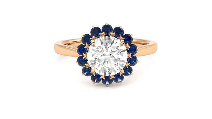 Taylor & Hart Lyra Round Engagement Ring 360 degree image 1