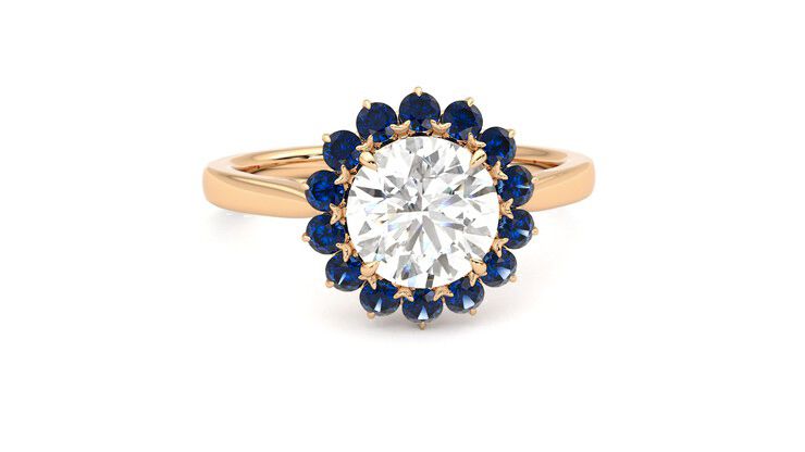 Taylor & Hart Lyra Round Engagement Ring 360 degree image 2