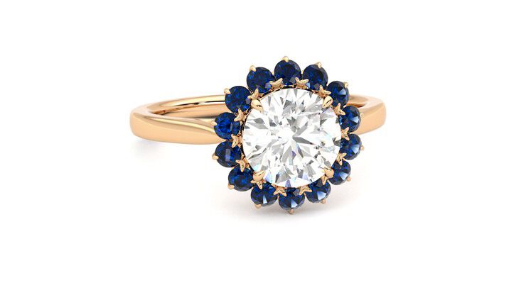 Taylor & Hart Lyra Round Engagement Ring 360 degree image 3