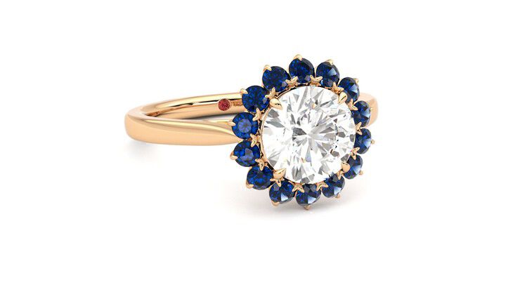 Taylor & Hart Lyra Round Engagement Ring 360 degree image 4