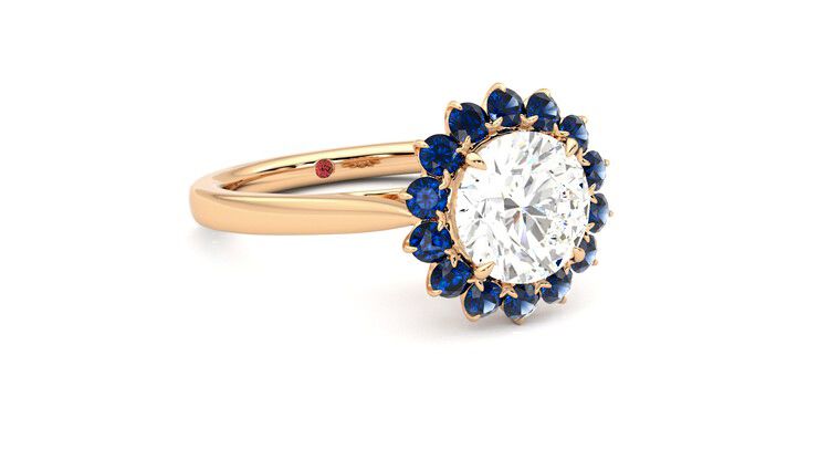 Taylor & Hart Lyra Round Engagement Ring 360 degree image 5