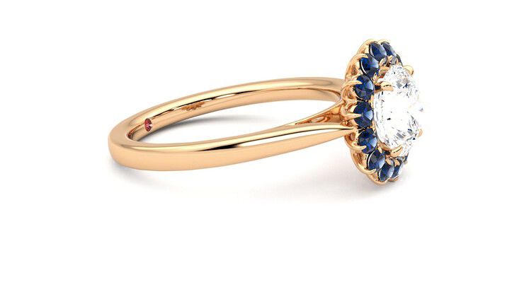 Taylor & Hart Lyra Round Engagement Ring 360 degree image 8