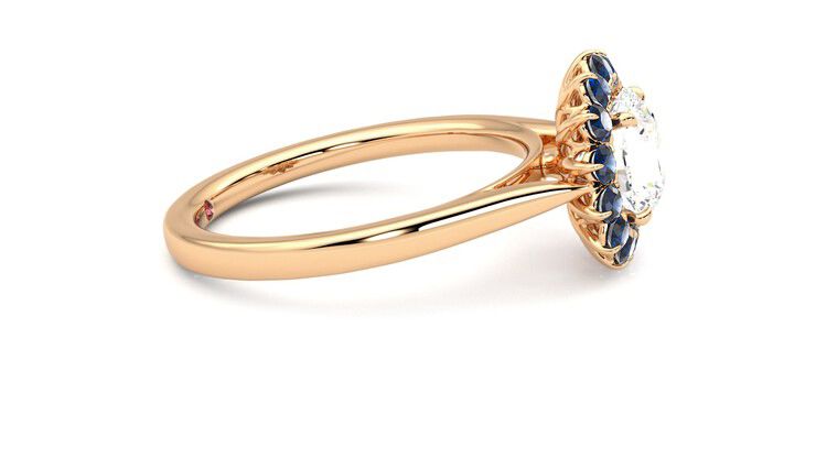 Taylor & Hart Lyra Round Engagement Ring 360 degree image 9