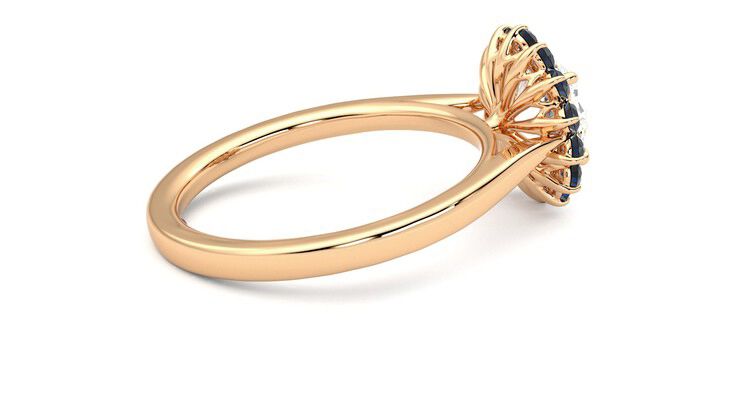 Taylor & Hart Lyra Round Engagement Ring 360 degree image 11