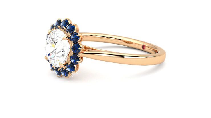 Taylor & Hart Lyra Round Engagement Ring 360 degree image 23