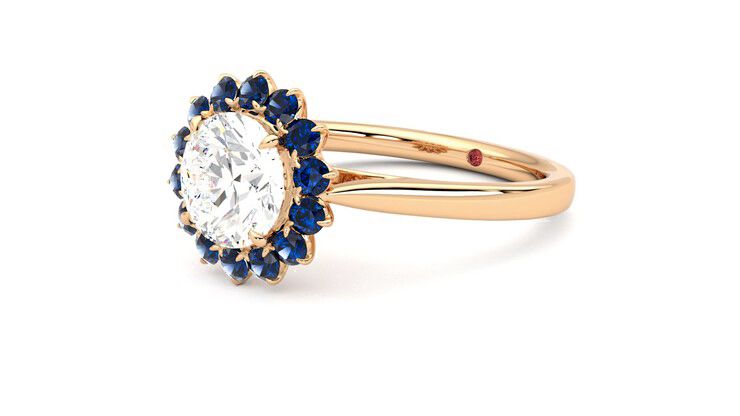Taylor & Hart Lyra Round Engagement Ring 360 degree image 24
